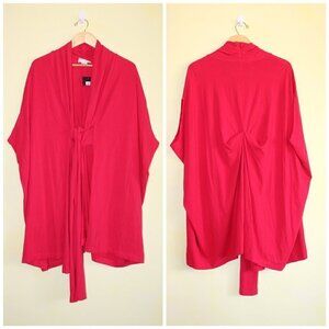 NWT Bryn Walker Organic Bamboo Cotton long Open Front Sweater M Pink Cardigan